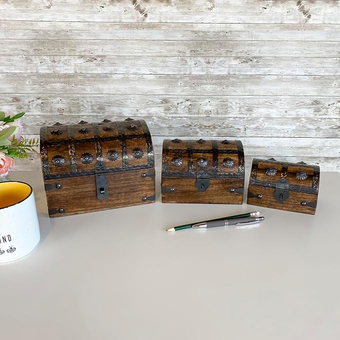 Nautical Cove Treasure Chest Keepsake and Jewelry Box Wood - Decorative Treasure Box
