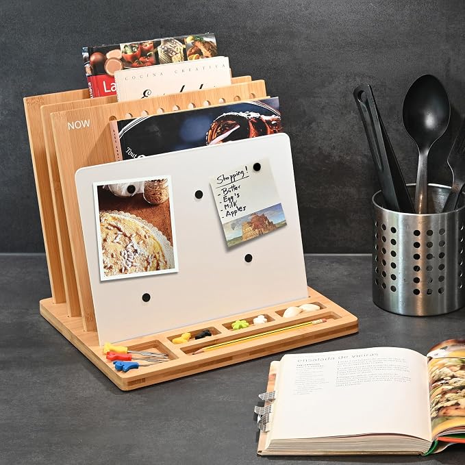 Bamboo Wood Desk Organizer: 3-Tier File Holder, Mail Organizer, Non-Slip Design, Effortless Assembly, Perfect for Desk System