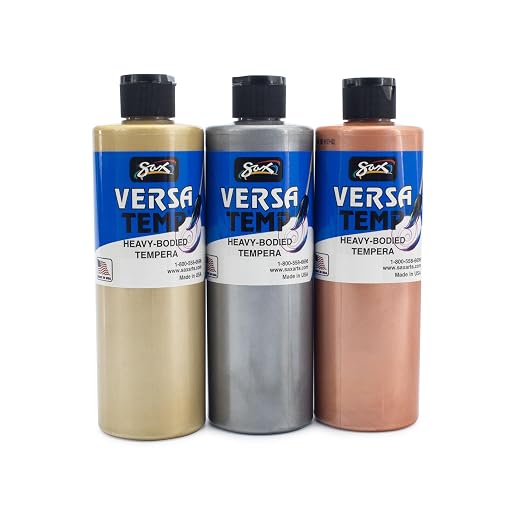 Sax - 1440731 Versatemp Heavy-Body Metallic Tempera Paint, 1 Pint, Assorted Colors, Set of 3