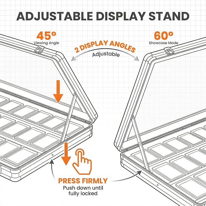 Card Display Case Aluminum Trade Show Display Case Large Portable Trading with Lock for Collectibles, Sports Cards. 34IN x 22IN - Silver