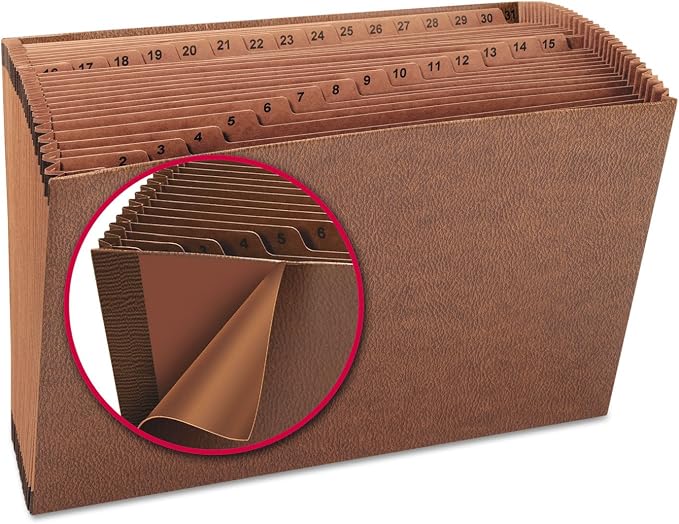 Smead TUFF Expanding File, Daily (1-31), 31 Pockets, Legal Size, Redrope-Printed Stock (70469)