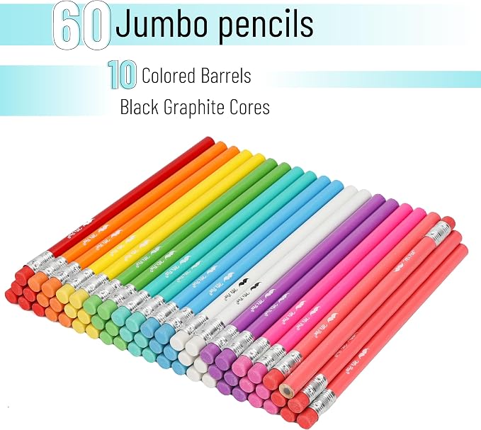 Mr. Pen- Jumbo Pencils, 60 pcs, Preschool Pencils, Large Pencil