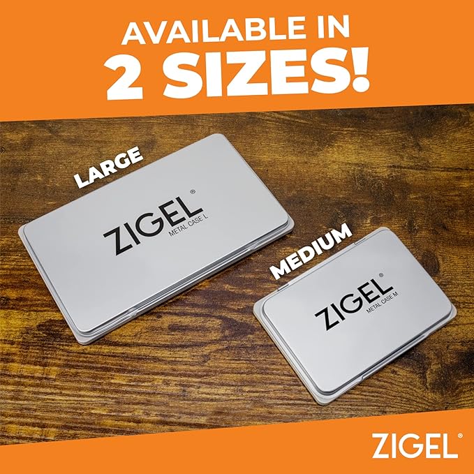 2 Pack Metal Case Stamp Pad Large Size, Brown Color - Size: 3" x 6" - Choose from 15 Ink Colors