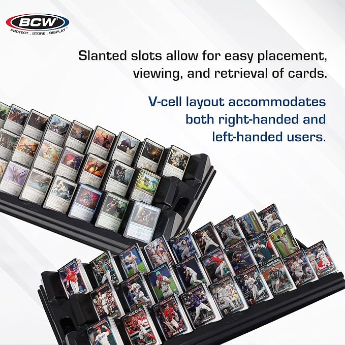 BCW SafeSort Card Sorting Tray, 26 Alphabetized Cells, Acid-Free Plastic | Sturdy tray organizes sports, TCG, deck, and board game cards with smooth edges and indented corners for safer sorting.