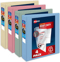 Avery Heavy-Duty View 3 Ring Binders, 2", 4 Assorted Pastel Binders | For Heavy School, Home and Office Use, DuraHinge Tear-Resistant Spine, DuraEdge Split-Resistant Sides, Interior Pockets