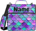 Custom Pink Blue Purple Mermaid Scales 3 Ring Binder Bag 1.5 inch Personalized Name Binder Organizer 500 Sheet Documents Storage for School Office