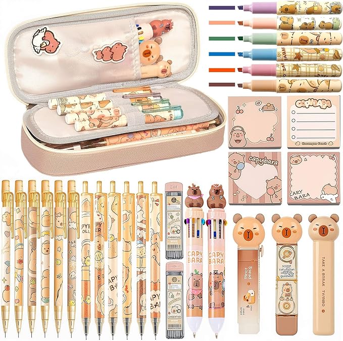 Cute Capybara Stationery Set, Kawaii School Supplies Gift for Students