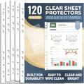Pauuooa 120 Pack Clear Sheet Protectors 8.5 × 11 Inch, Plastic Page Sleeves for 3 Ring Binder, Transparent Letter‑Size Document Covers, Top Loading, for Paper Documents, Home, School and Office Use