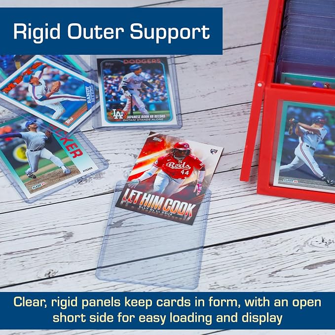 BCW Card Sleeves and Toploaders for Card Combo | Premium Top loaders for Cards and Acid-Free Penny Sleeves | Great for Football, Magic The Gathering, Pokemon, and Baseball Card Protectors 100 Count