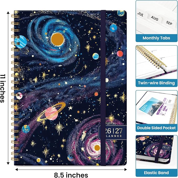 Planner 2026-2027, Monthly & Weekly Jul 2026-Jun 2027 Planner Calendar