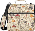 ALAZA Zipper Binder 3 Ring Hand Drawn Mushroom Binder Organizer with Zipper and Shoulder Strap Large Capacity Multi-Pocket Trapper Keeper File Folder for Office Supplies