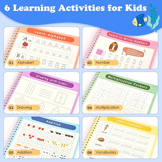Magic Grooved Handwriting Practice Book for Kids Ages 3–8
