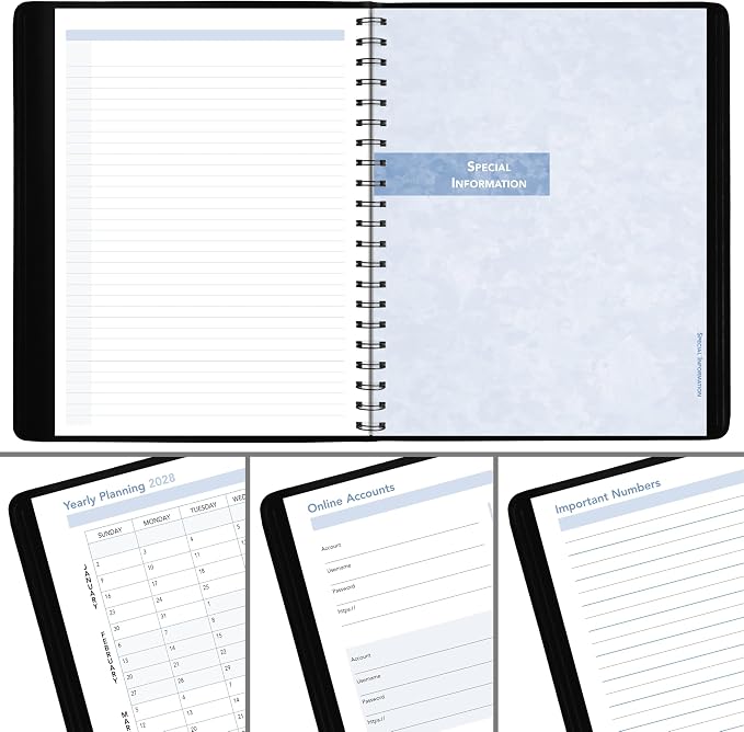 AT-A-GLANCE 2027 Appointment Book Planner, Weekly, 8" x 11", The Action Planner, Black (70EP010527)