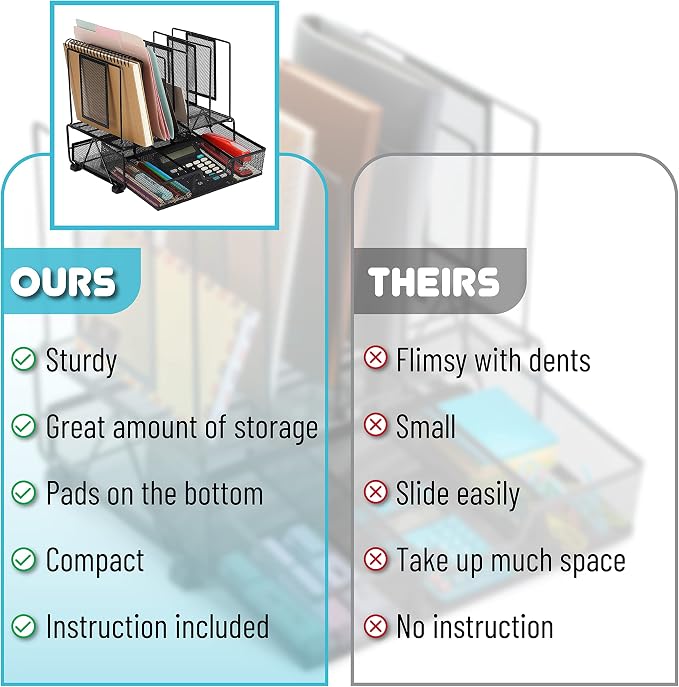 Mr. Pen- Mesh Desk Organizer with Drawer | Office Desk Organizers and Accessories, Desk Organization, Desktop Organization, Desk Organizers and Storage