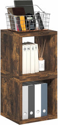 Furinno Cubicle Book Shelf, Set of 2 Stackable Bookshelf, Cube Storage Organizer Bookcase with Open Back, Extra Thick, 15.8 x 15.8 x 14.6, for Living Room, Bedroom, Home Office, Amber Pine