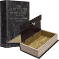 Barska Antique Book Lock Box with Key Lock | Steel safe with magnetic closure and key lock for passports, jewelry and cash