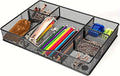 VyGrow Desk Drawer Organizer Tray, Metal Mesh Drawer Organizers Office, 6 Adjustable Compartment, Desk Organizer Tray for Home Office 12.87L x 8.73D x 1.96H inch, Black, 1PC Medium