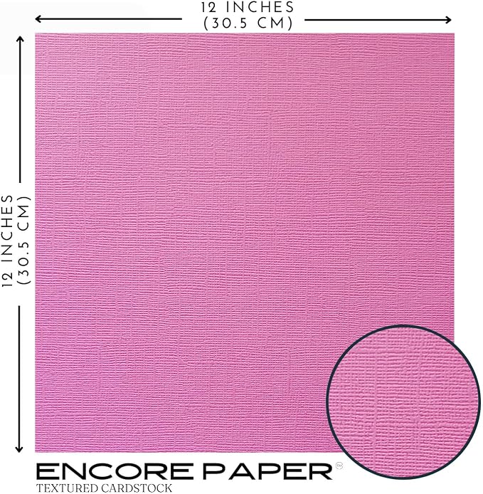 Party Pink—12x12 Textured Cardstock | 80lb Textured Pink Scrapbook Paper | Premium Cardstock for Cricut Cutting | 25 Sheets