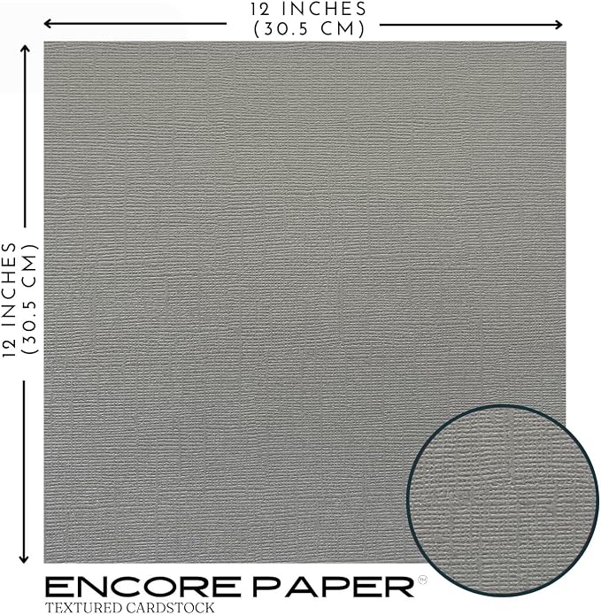 Cement—12x12 Textured Cardstock | 80lb Textured Gray Scrapbook Paper | Premium Cardstock for Cricut Cutting | 25 Sheets