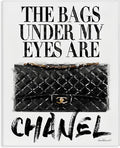 Glam Bags Under My Eyes Humor, 36 x 48 Inch Canvas Wall Art | Stupell Industries · By Amanda Greenwood · Ready to hang · Fun gift for fashion lovers · Made in USA