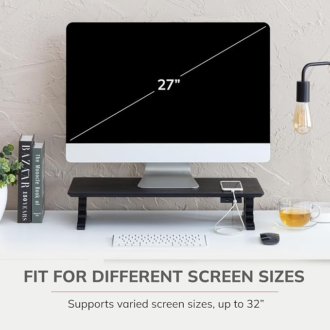 Anji Mountain Monitor Stand - Desktop Organizer & Laptop Riser, Ergonomic Monitor Riser, Space-Saving Monitor Stand for Desk, Durable Construction, Easy Assembly, Ideal for Home & Office
