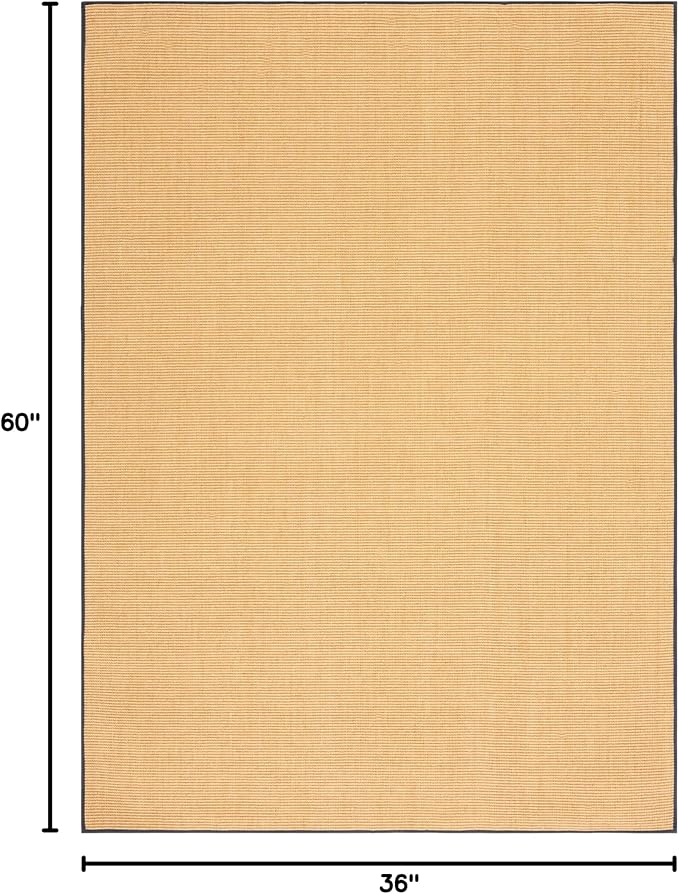 Martha Stewart x SAFAVIEH Area Rug Collection - 3' x 5', Natural & Grey, Sisal & Jute, Farmhouse Style, Ideal for Living Room, Bedroom, Foyer, Accent Space (MSR9501G)