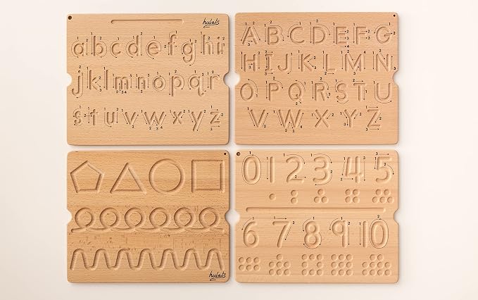 Hulats Learn to Write: Wooden Letter Tracing Board Set Ages 3-5