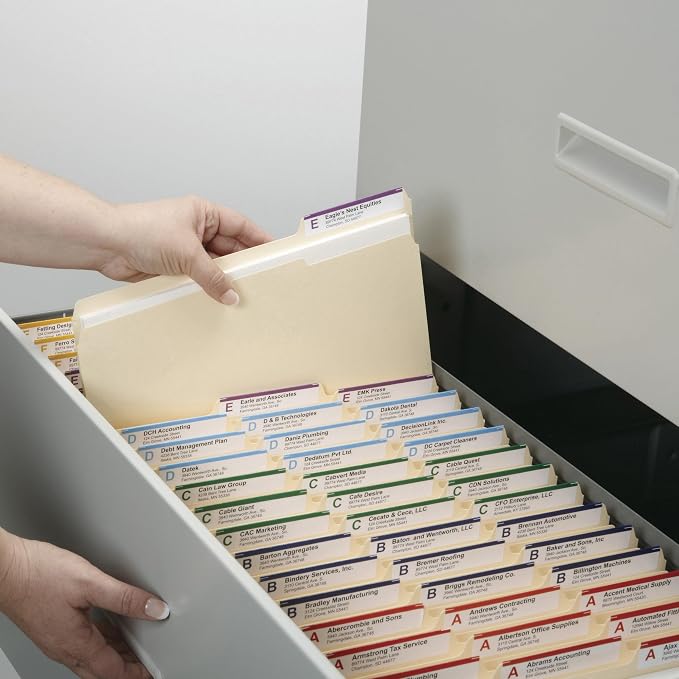 Smead File Folders Letter Sized, 1/3-Cut Tab, Assorted Positions, Letter Size Manila Folders, 100 Per Box (10381)