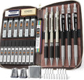 STAGEEK Mechanical Pencil Set with Leather Bag 30 Count, Drawing Pencils 0.5, 0.7, 0.9MM & 3PCS 2MM Sketching Pencils with 464PCS Lead Refills (6B 4B 2B HB 2H 4H Color) for Artist Drafting Drawing
