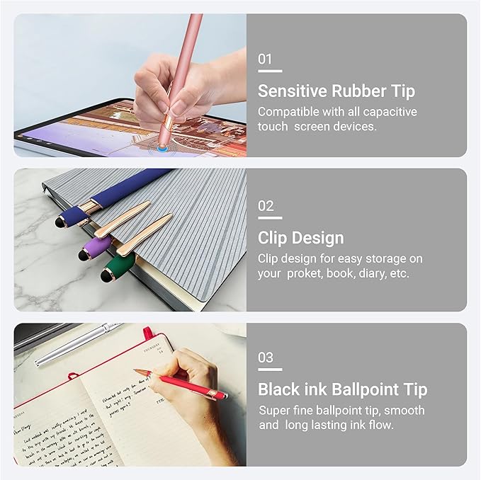 CRME 10pcs Funny Pens Ballpoint Set Black Ink Pen Body has Rubber Coating Writing Long-Term Without Stress Inspirational Fancy Pens Gifts for College Students