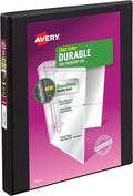 Avery Durable View 3 Ring Binder, 1/2 Inch Slant Rings, 1 Black Binder (17001)