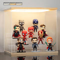 Clear Acrylic Display Case with Light 4 Tier Display Storage Box Assembly Dustproof Showcase for Collectibles Action Figures(Wood, 12.0*8.9*10.9inch)