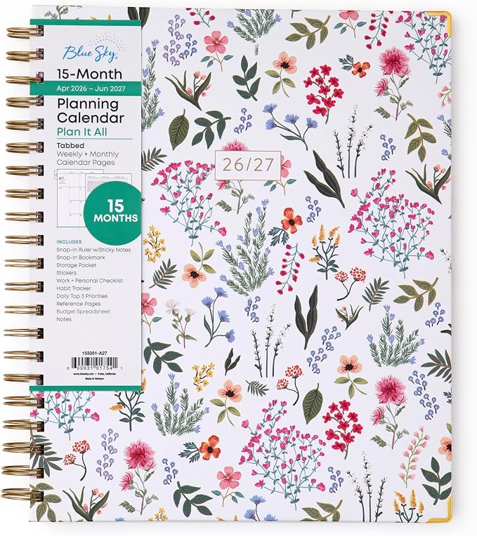 Blue Sky 2026-2027 Weekly & Monthly Academic Planner, 8.5"x11", Londonberry