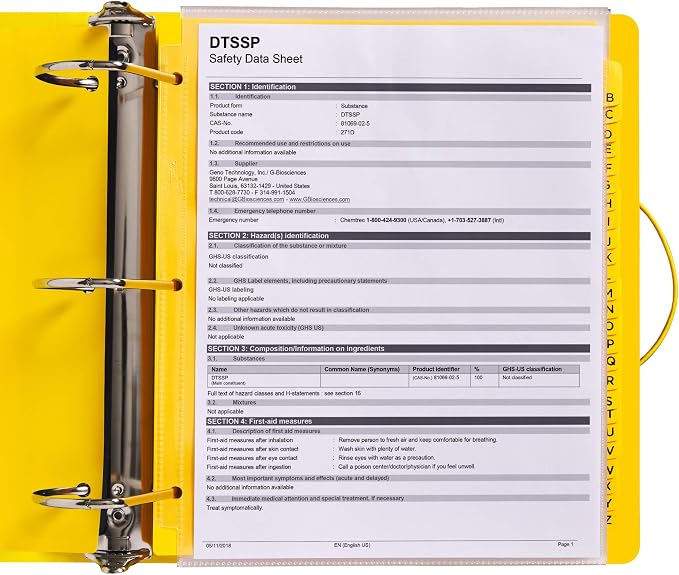 Avery UltraDuty SDS Binder Kit, 3 Inch 3 Ring Binder, A-Z Dividers, Sheet Protectors (77714)