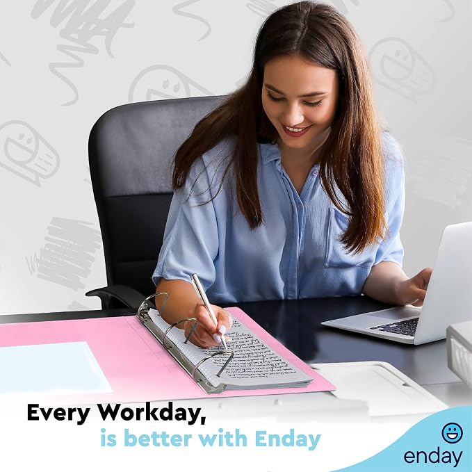 Enday 3 inch 3 Ring Binder (6 Pack - Assorted Colors) Binder 3 inch with Clear View Cover and 2 Inside Pocket - for Letter Size 8.5 x 11'' Paper, Ideal for School Supplies, Office, and Home
