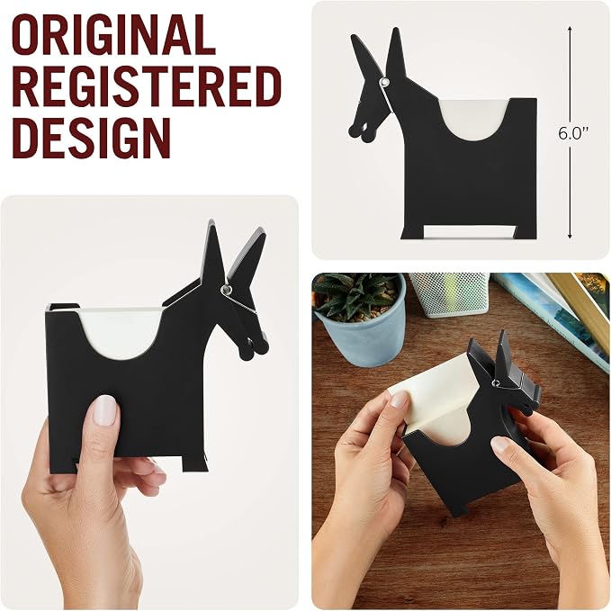 Monkey Business: Morris The Donkey Desktop Memo Holder - Cute Sticky Notes Holder & Desk Organiser, Office Accessories - Funny Decoration
