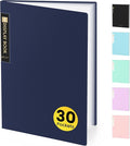 Sooez Binder with Plastic Sleeves 30-Pocket, Displays 60 Pages, 8.5"x11" | Presentation Folders with Clear Sheet Protectors, Art Portfolio Binder for Certificate & Office Project Folder