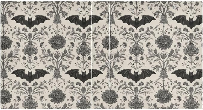 Goth Bat Round Ring Binders Floral (8) 1.5 Inch 3 Ring Binder with Clipboard Holds 200 Sheets Office Home School