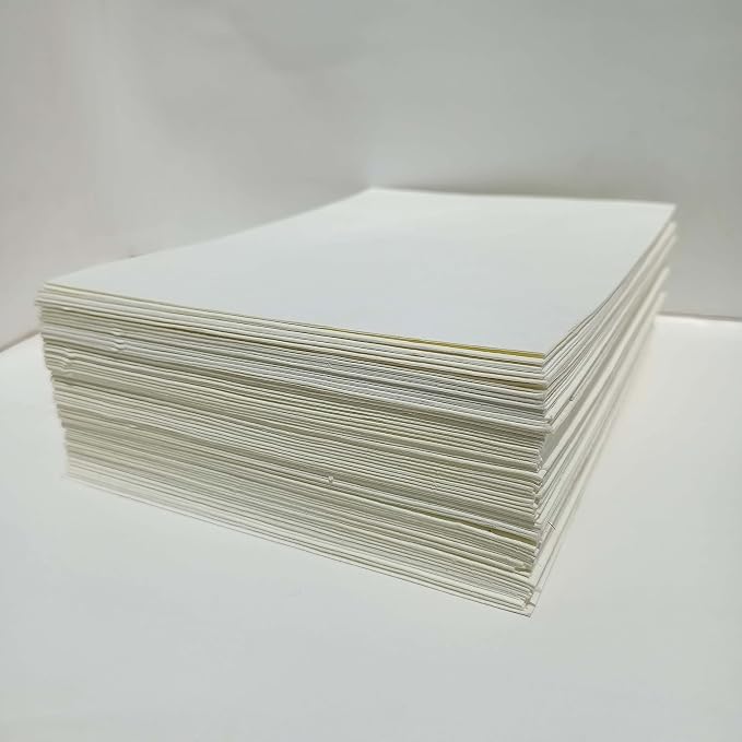 E-Tailor® 5x7 Wedding Invitation Paper, Baby Shower Card Stock Handmade Paper, Cotton Paper, Wedding Paper, Smooth Watercolor Paper, Calligraphy Paper, Rag Paper 300gsm Pack of 50 Blank Card Stock