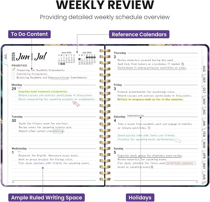 ZOTIA Planner 2026-2027 Weekly & Monthly Calendar Planner Jul 2026-Jun 2027