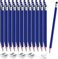 48 PCS Dark Blue Pencils Bulk with Eraser, Pre-Sharpened HB Pencils for Writing & Drawing, School Supplies for Kids Homework, Tests, Art Crafts & Teacher Grading(Dark Blue)