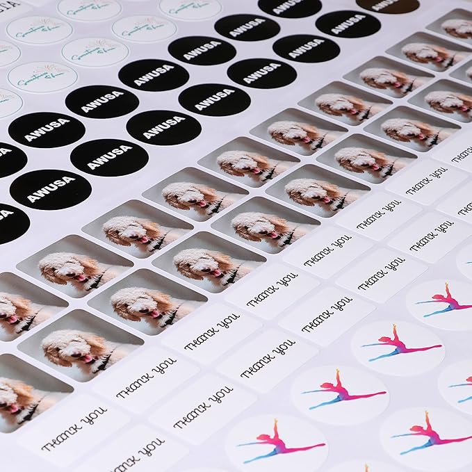 Custom Stickers Personalized Labels - Customized Stickers with Any Design Image Logo Text,Custom Stickers for Business Logo,Custom Thank You Label Stickers,100 Labels (Flower,3"x3")