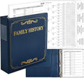Family History Binder 3 Ring 50 Families Group Sheets 8th Generation Family Tree Chart 16 Genealogy Binder Dividers Navy Cover Genealogy Supplies with Pen Loop PVC Pocket for Families History