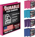 Samsill Durable 2 inch 3 Ring Binder, D Ring Binder, 100% Recycled Chipboard, Fashion Assortment, 12 Pack