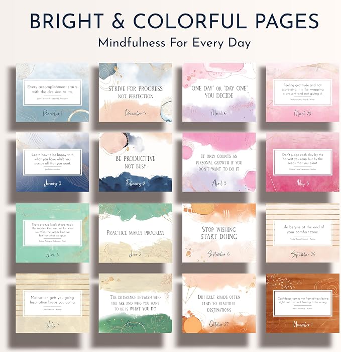 Motivational Desk Flip Calendar with 366 Daily Affirmations, Gift for Women | Inspirational Perpetual Desk Calendar, Daily Motivational Quotes, Positive Affirmations, Reflection Prompts, Office Decor