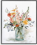 'Warm Summer Floral Bouquet'| Framed Giclee Art | Stupell Industries | Black, 24 x 30 Inches, Easy to Hang and Sturdy, Made in USA, by Carol Robinson
