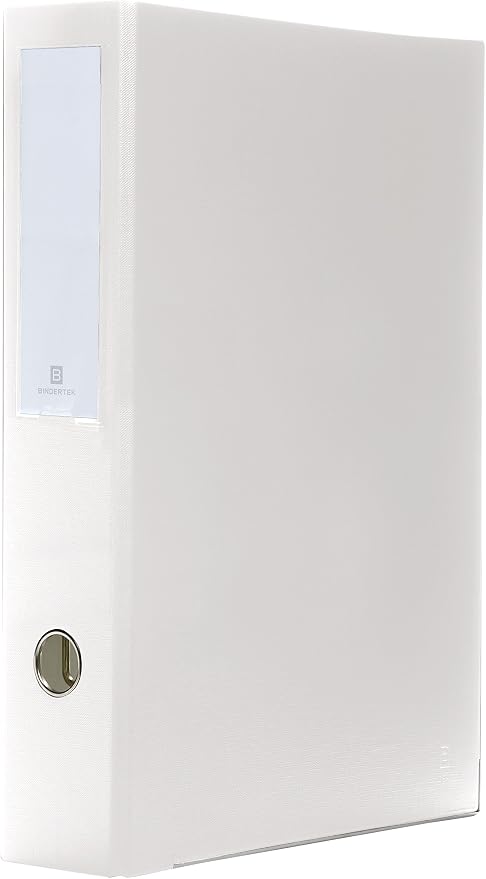 3-Ring Premium Legal Binder for 8.5" x 14" Paper - White, by Bindertek | 3" Spine Width, 525 Sheet Capacity, 2" D-Rings, Linen-Textured Covers, Steel Reinforced Edges, Spine Label Included