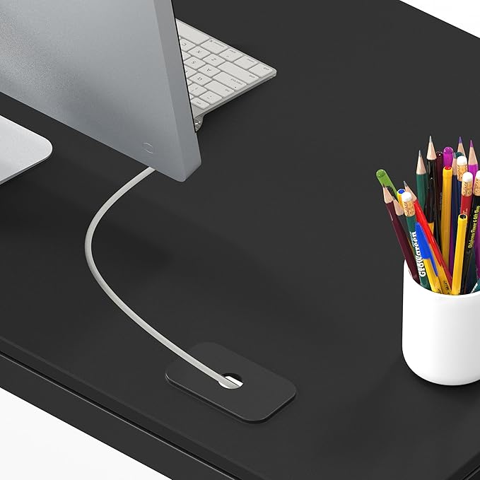 SHW 55-Inch Commercial-Grade Office Computer Desk, Black | 10-Year Limited Warranty