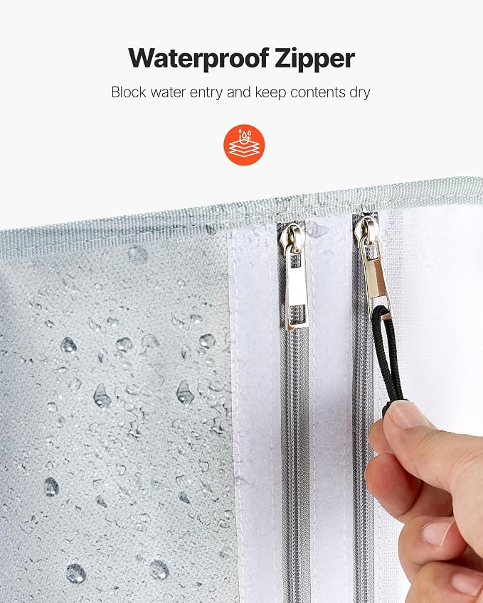 VEVOR Fireproof Document Bag, 2192 ℉ Heat Insulated Fireproof & Waterproof Bag with Smooth Zipper, Portable File Storage Organizer Home Office Travel Use, for Passports, Important Documents, Files