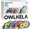 OWLKELA 64Pcs Correction Tape, 39.3 Ft, Colored core
